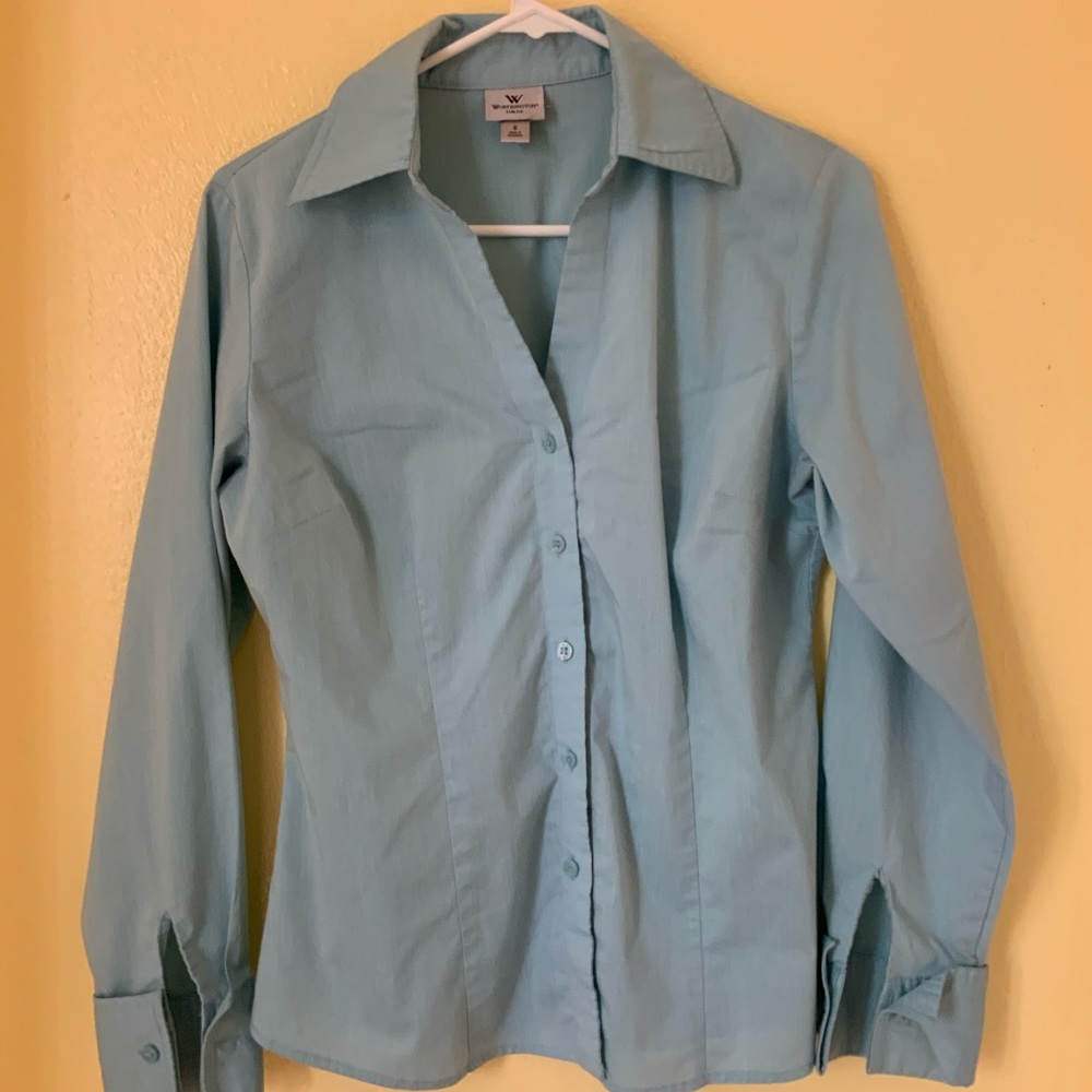 Worthington blue blouse size 8
